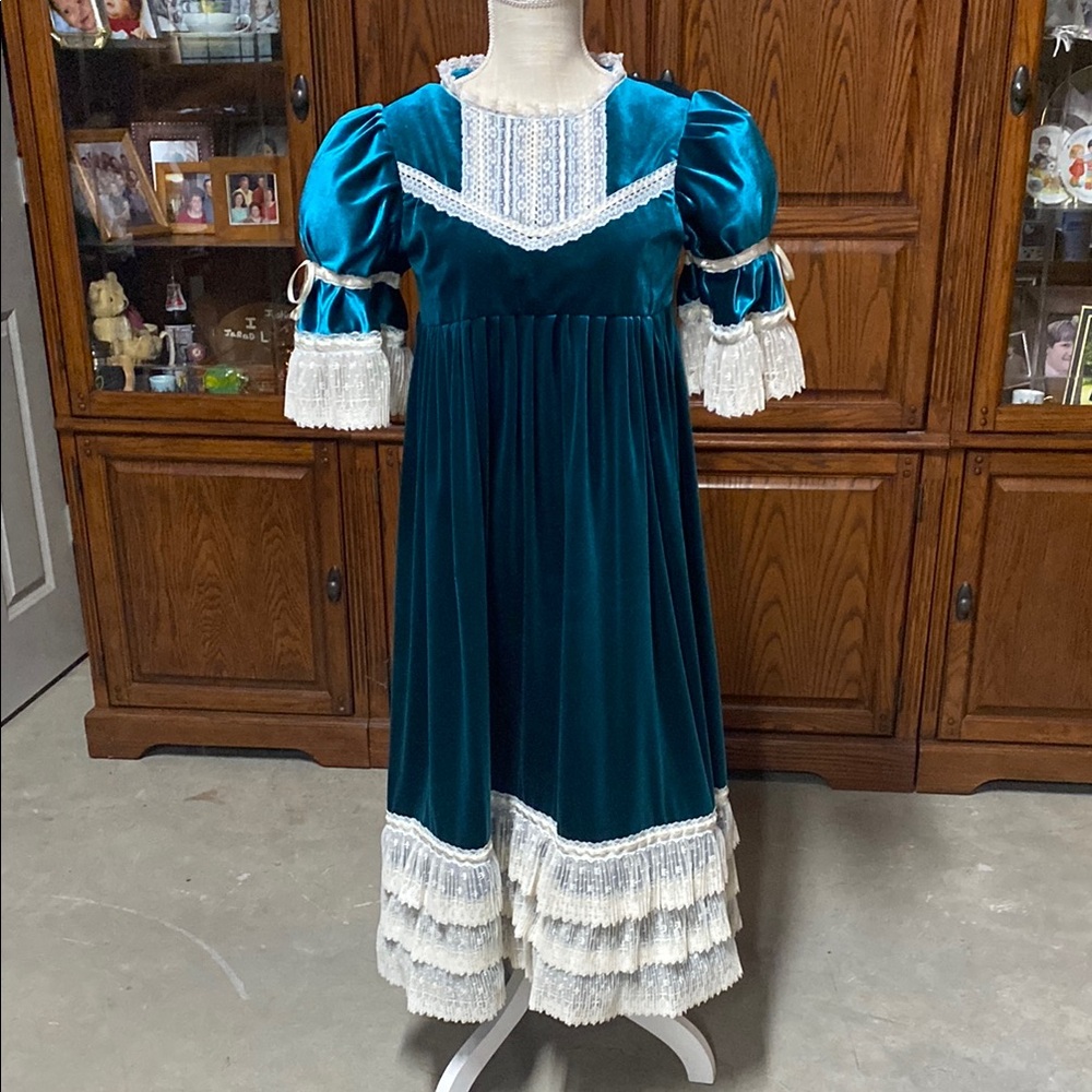 Tiered Heirloom Dress with Puff Sleeves and Square Neck